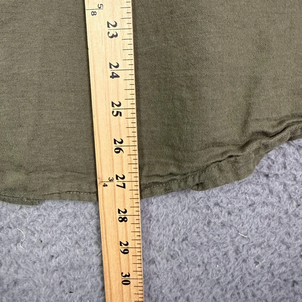 Banana Republic Shirt Mens M Green Long Sleeve Linen Blend Button Up Summer
